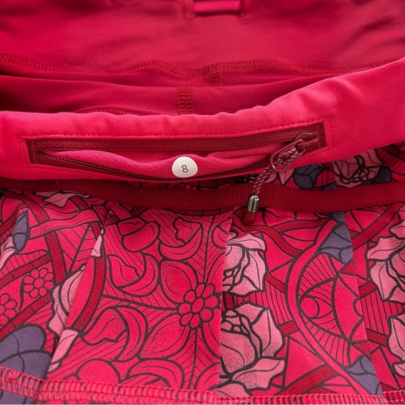 Lululemon Run Pace Setter Skirt Size 8 4-way Stretch (Regular) Multicolored Red - Picture 14 of 16
